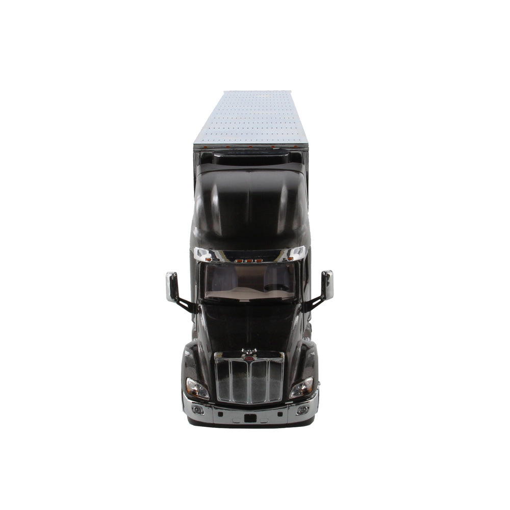 1:50 Diecast Peterbilt 579 UltraLoft Tractor with 53’ refrigerated van – Legendary Black Cab + 53’ Chrome refrigerated van with Peterbilt logo, Transport Series 71071