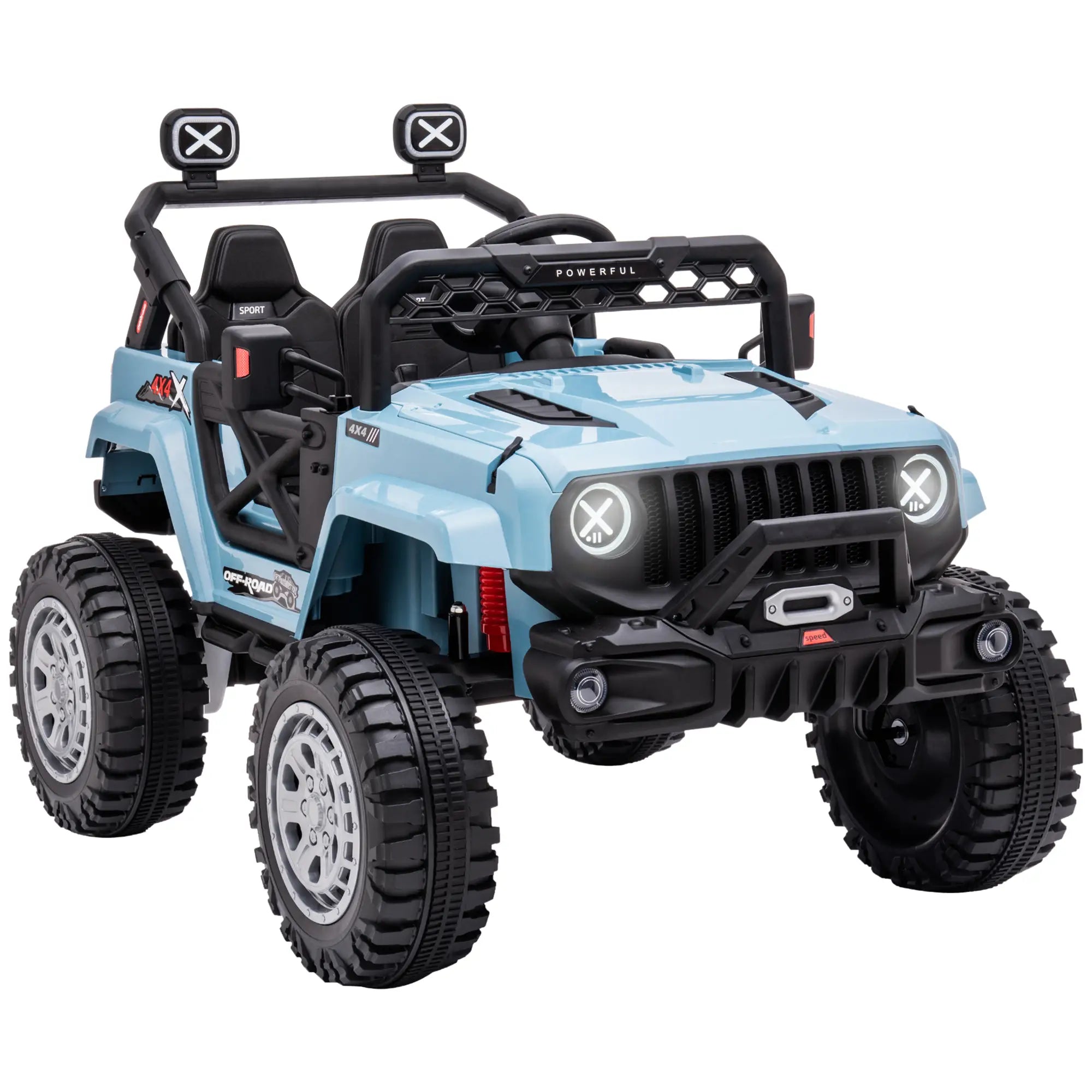 Aosom 12V Kids Ride-on Truck with Remote Control, Battery-Operated Kids Car with Led Lights, Electric Ride on Toy with Spring Suspension, Music, Horn, 3 Speeds, Pink