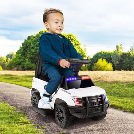 6V Kids Ride On Police Car with Real Megaphone and Siren Flashing Lights