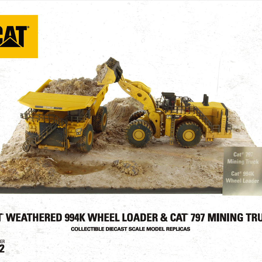 1:125 Scale Weathered 994K Wheel Loader & CAT 797 Mining Truck, Weathered Series, 85762