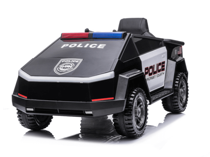 Future Police 12V Ride On Truck, 4×4, Leather Seat, Siren, BT, Rubber Wheels, Rc