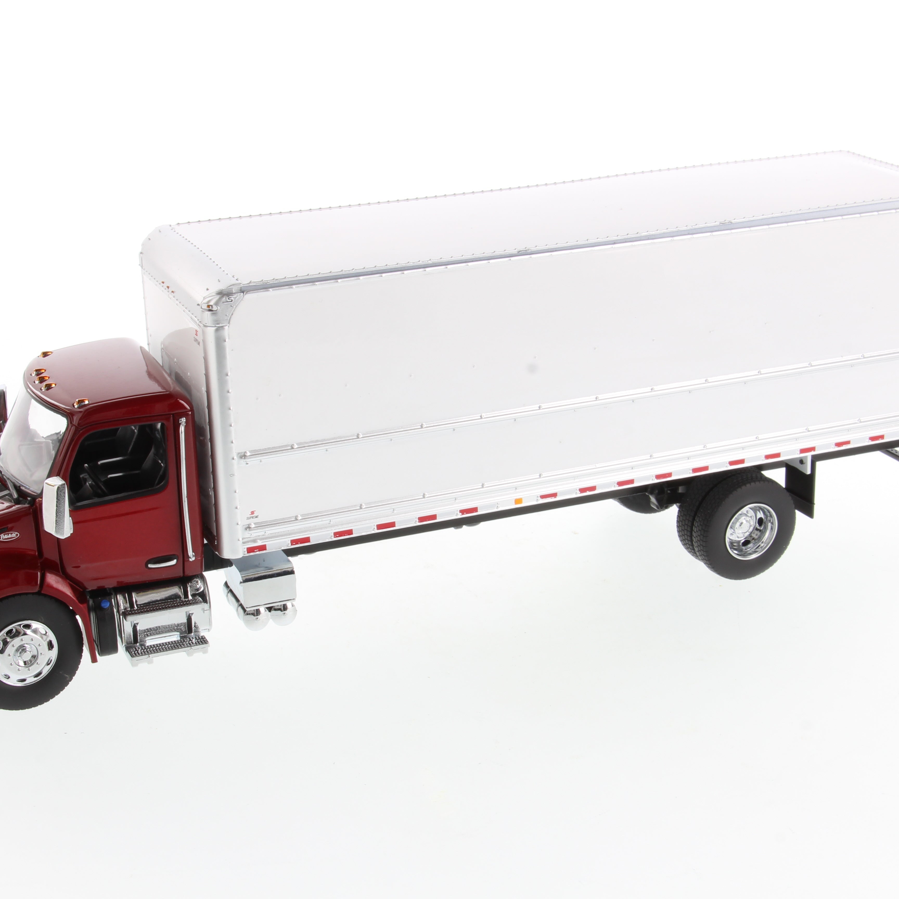 1:32 scale Peterbilt® Model 536 maroon Body with Wabash Supreme 26ft Dry Cargo Van Body, Transport Series 71106
