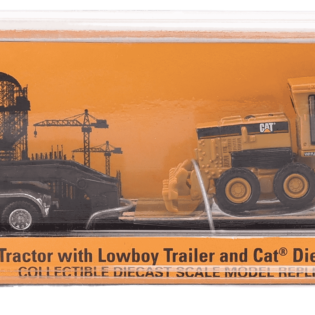 1:87 Cat CT660 Day Cab Tractor with Lowboy Trailer and Cat 163H Motor Grader, 84414