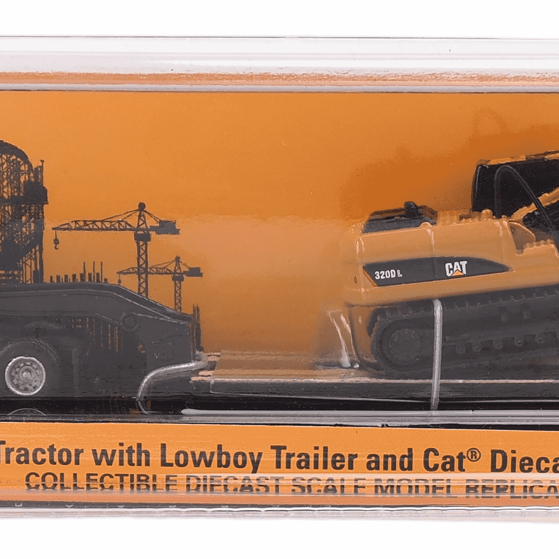1:87 Kenworth T880s SBFS 40in-Sleeper Tandem Tractor with Lowboy Trailer and Cat 320D L Hydraulic Excavator, 84420