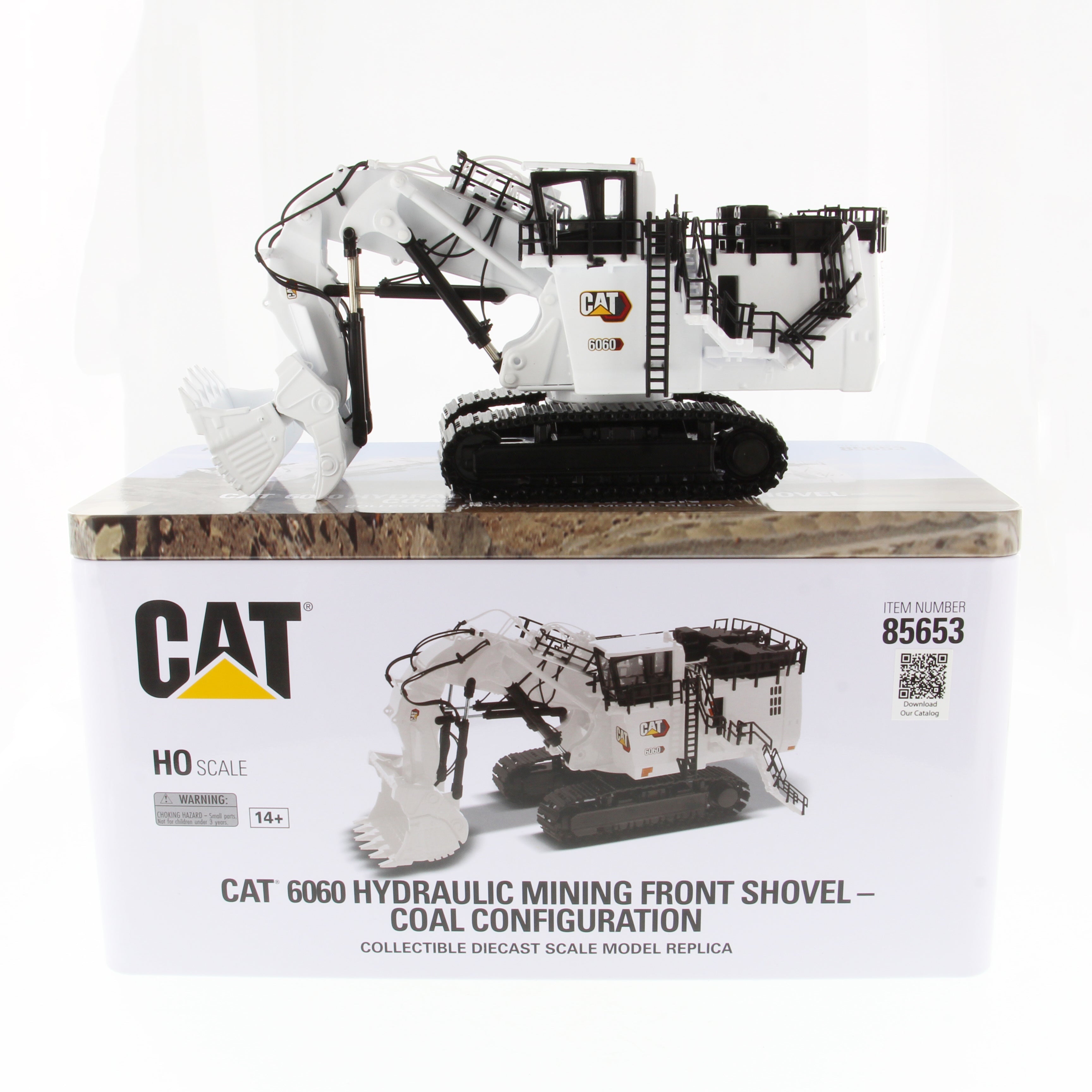 1:87 Cat® 6060 Hydraulic Mining Front Shovel Coal Configuration, White, High Line Series, 85653