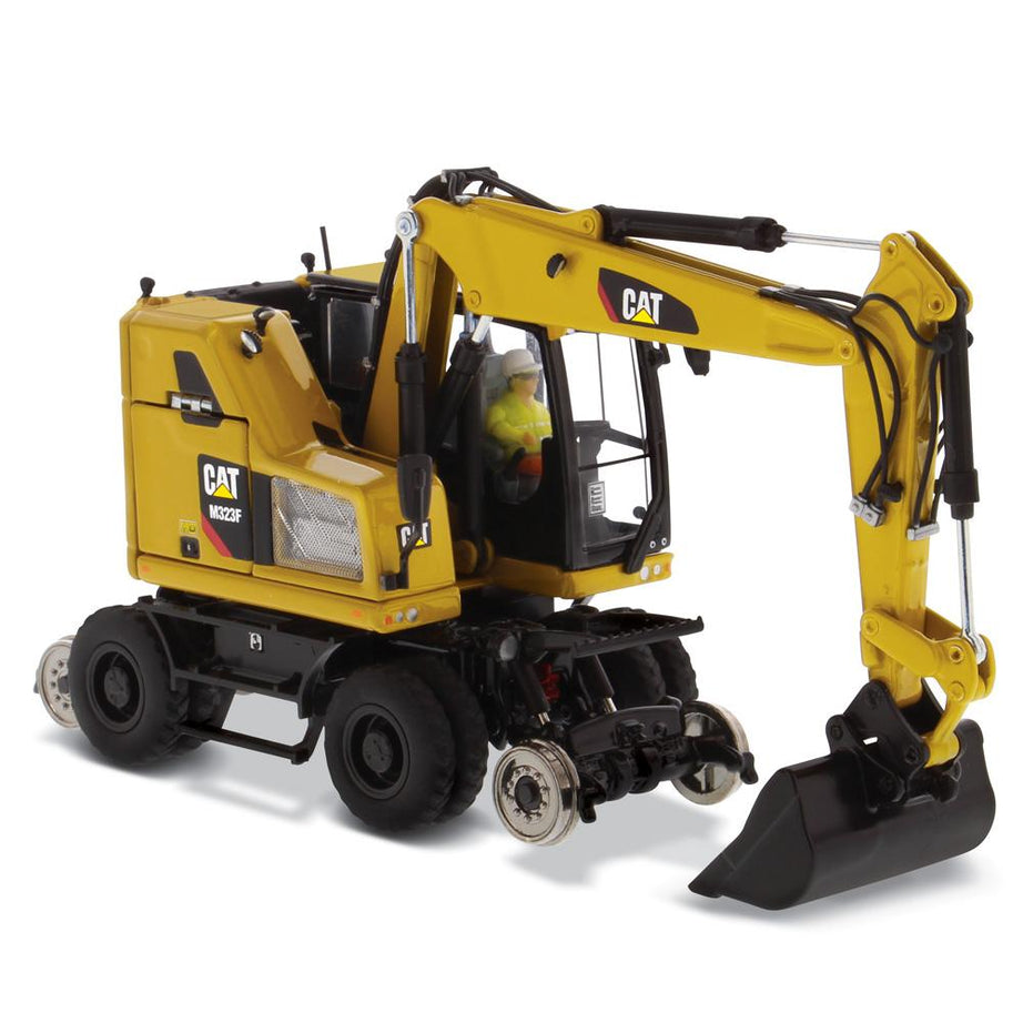 1:50 Cat® M323F Railroad Wheeled Excavator - Cat Yellow Version High Line Series, 85662