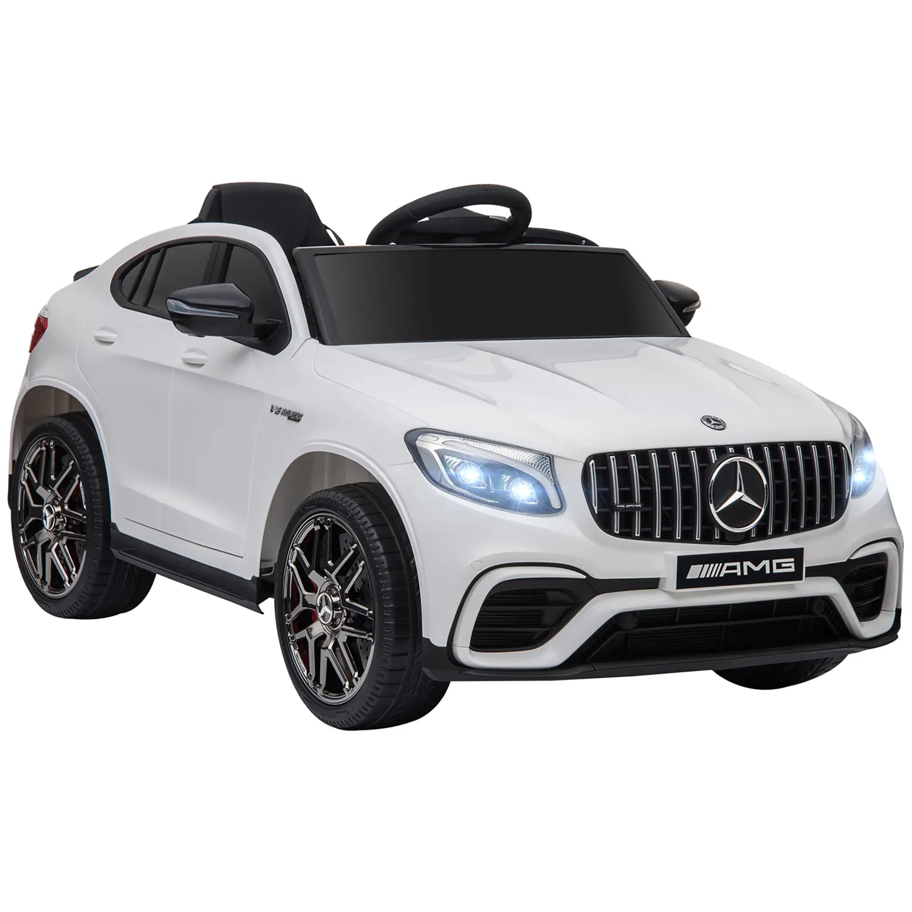 Aosom 12V Ride On Toy Car for Kids with Remote Control, Mercedes Benz AMG GLC63S Coupe, 2 Speed, with Music, Electric Light, Red