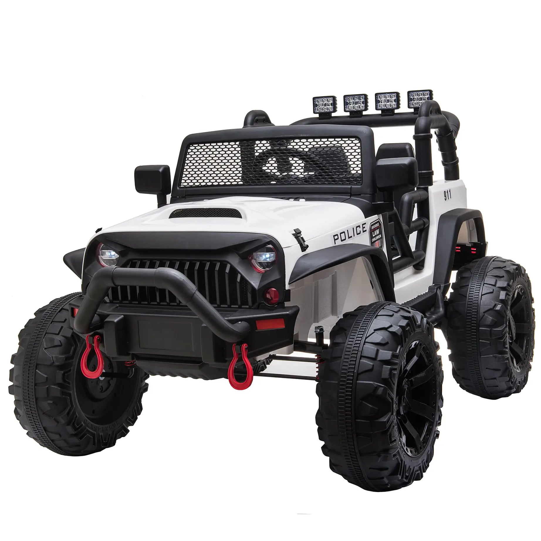 Aosom 12V Battery-powered Kids Electric Ride On Police Car SUV Truck Toy with Parental Remote Control