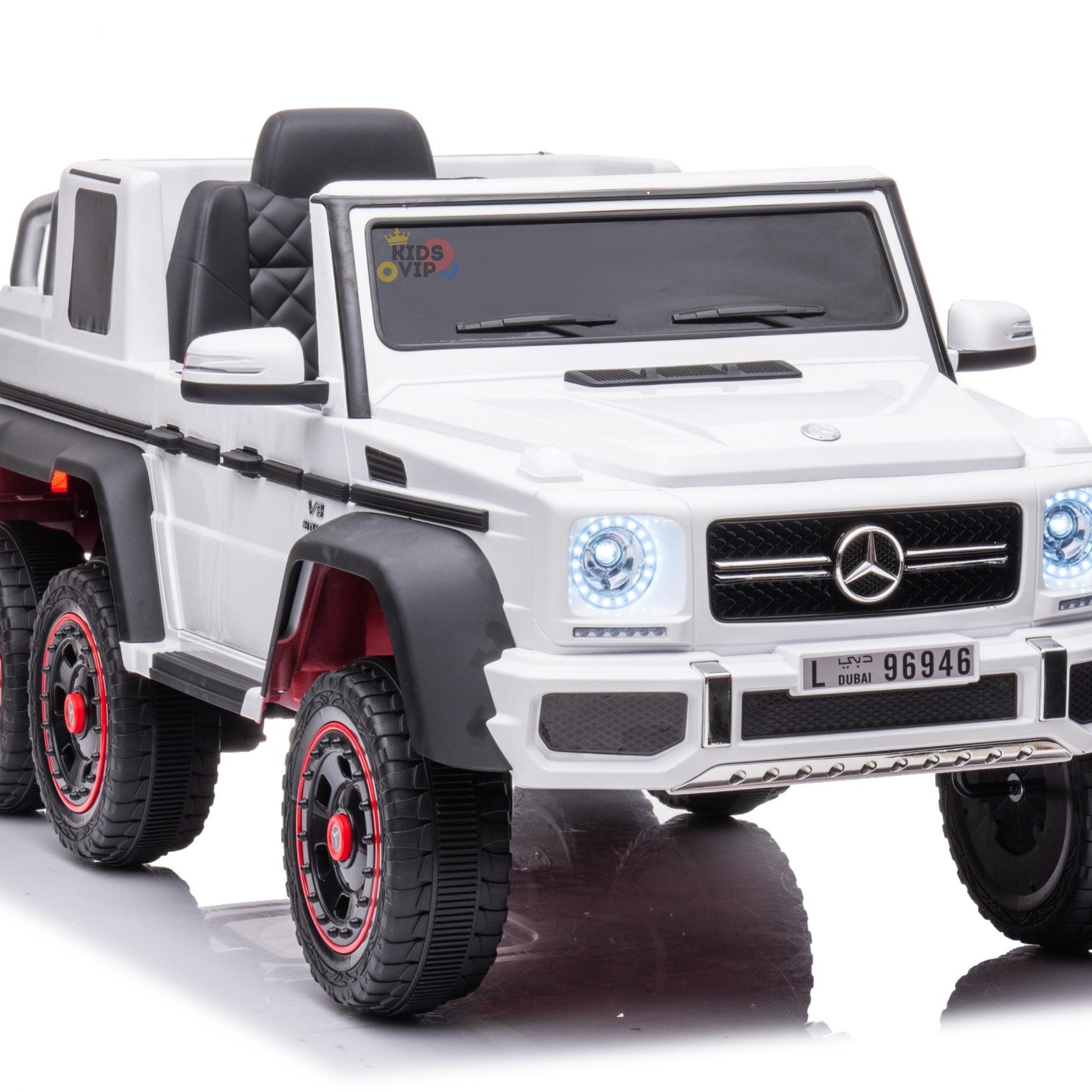 Mercedes Benz AMG G63 6X6 1-Seater 12V Ride-on Car w/ 6 Rubber Wheels, Leather Seat, USB, MP3, SD, Storage, Parent RC